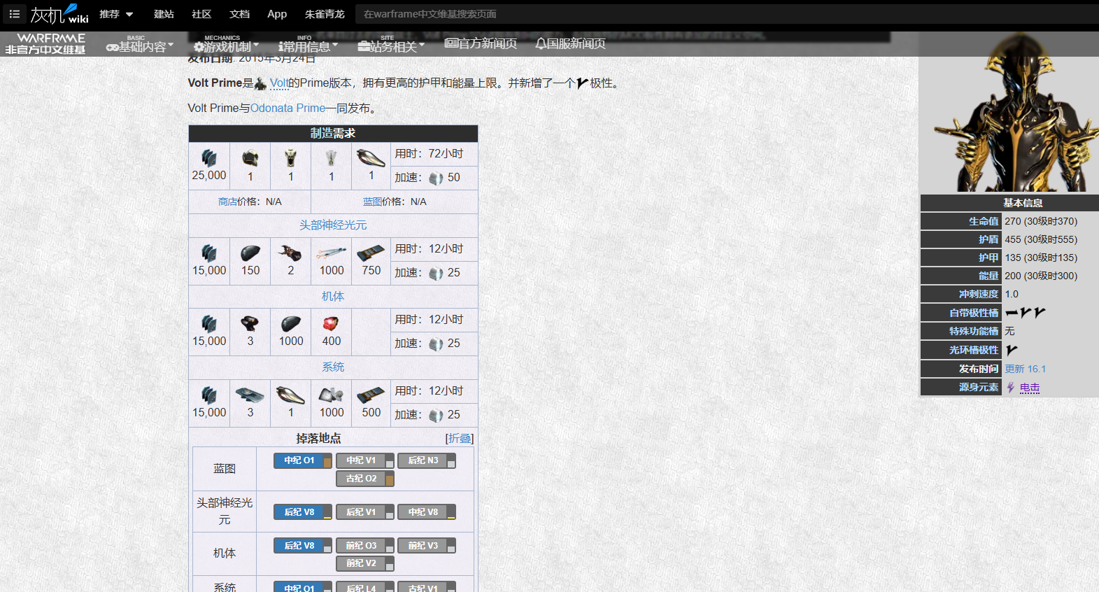 星际战甲伏特圣装在哪刷